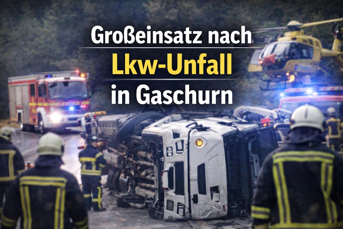 Großeinsatz nach Lkw-Unfall in Gaschurn
